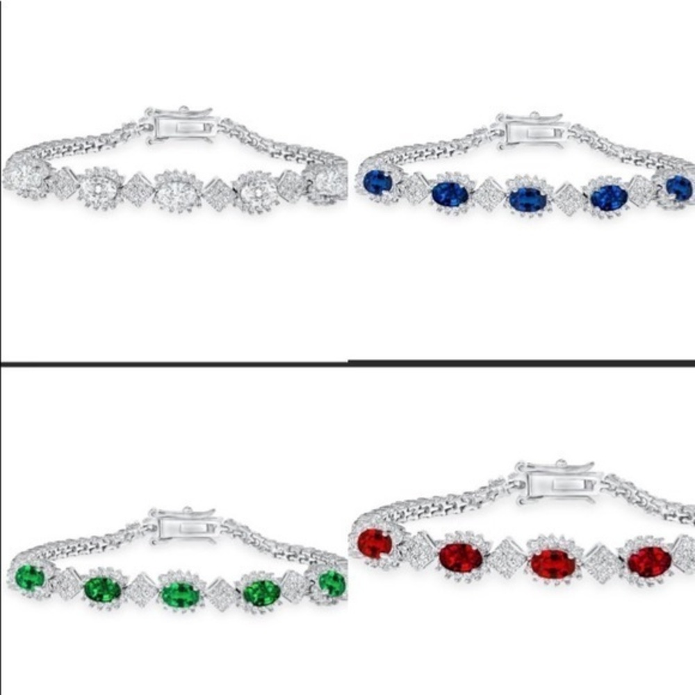 0925 SILVER MARQUISE CZ BRACELET